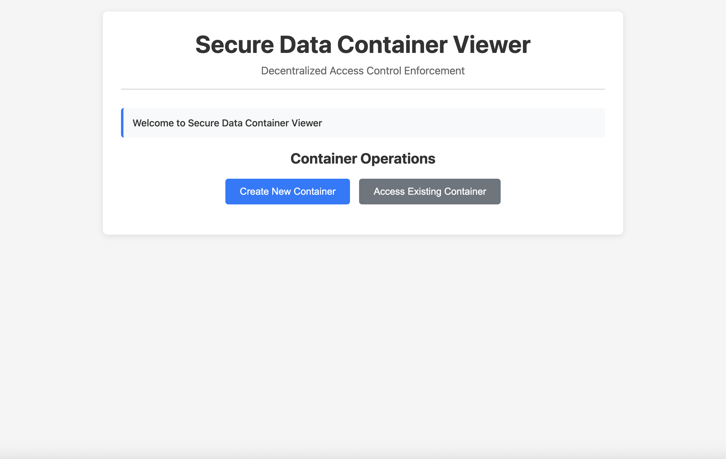 Secure Data Container with Decentralized Access Control